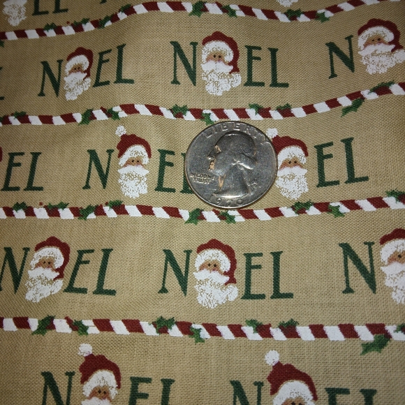 FABRIC Noel all over Stripes of words with Santa heads, Christmas fabric - Picture 2 of 6